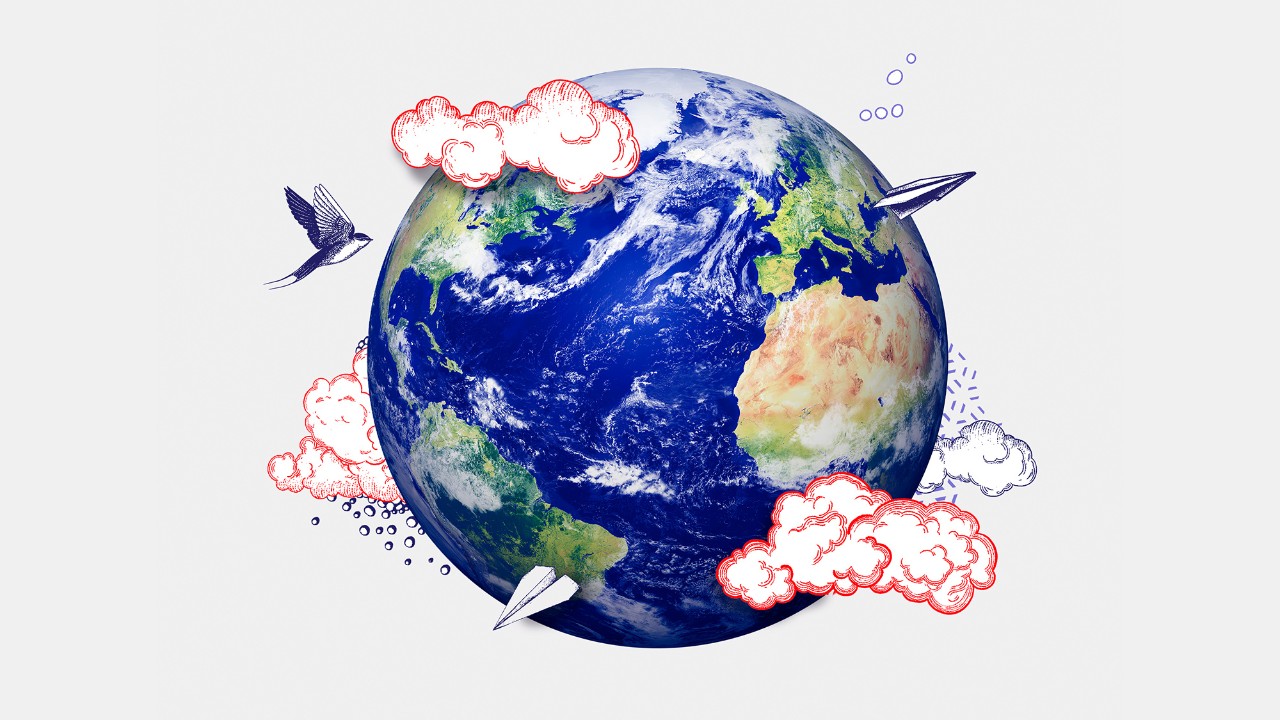 A blue globe