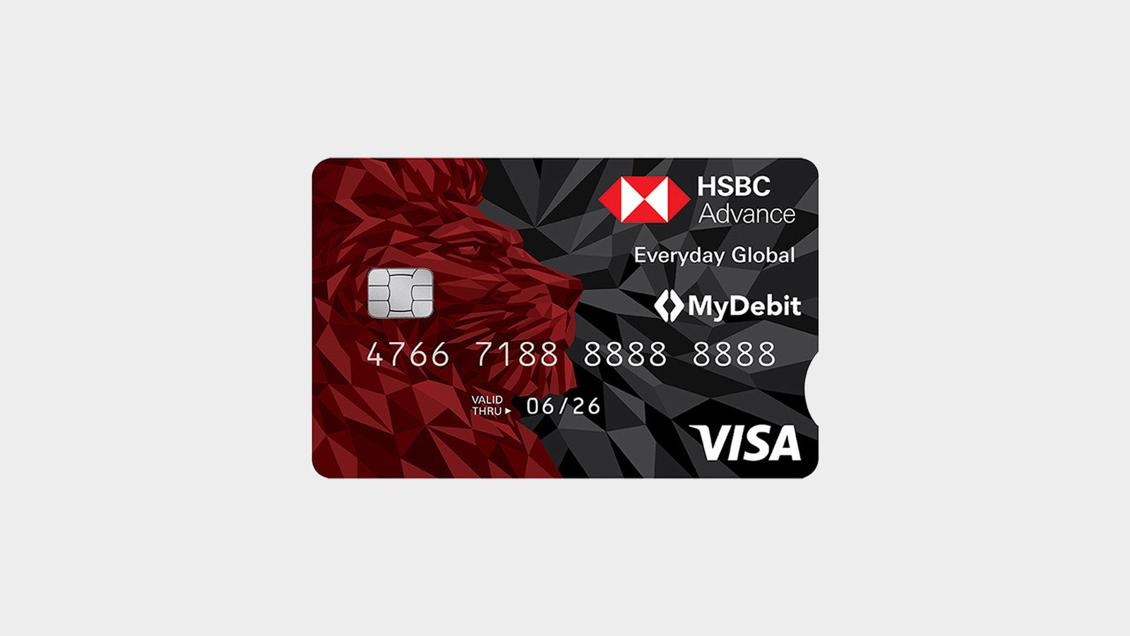 Card face of HSBC Advance Everyday Global Account; image used for HSBC Malaysia Everyday Global Account page.