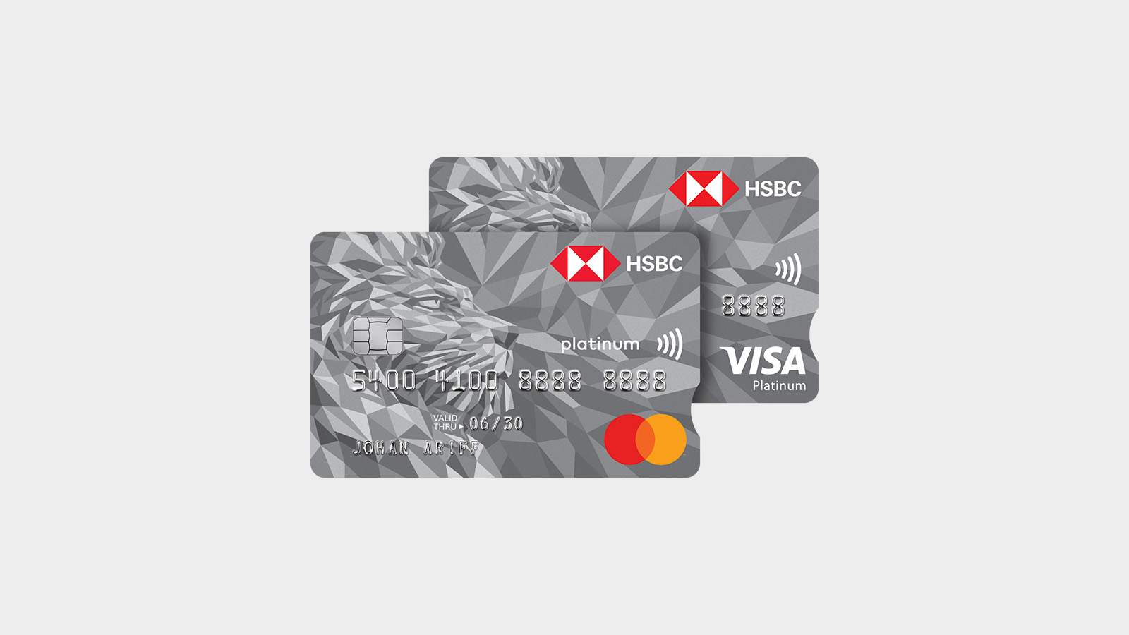 HSBC Platinum and Mastercard cardface