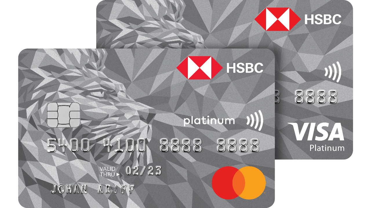 HSBC Platinum and Mastercard cardface