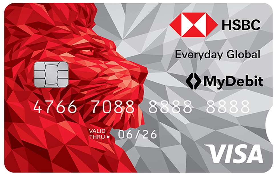Card face of HSBC Everyday Global Account; image used for HSBC Malaysia Everyday Global Account page.