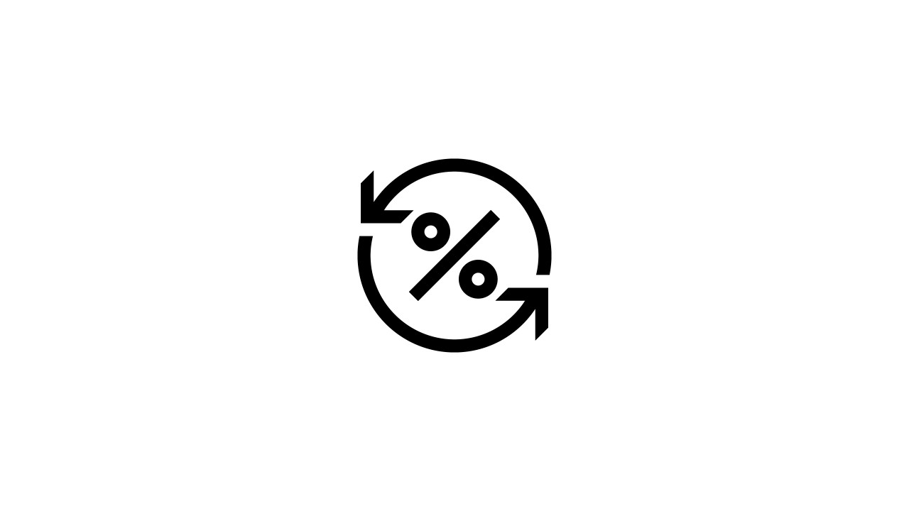 "Percentage change" icon; image used for HSBCnet upgrade for small business page.