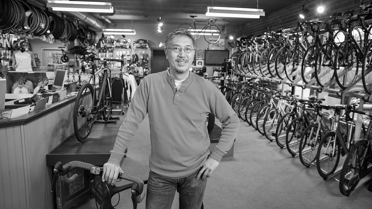 Owner of the bicycle shop; image used for HSBC Malaysia Fusion Homepage.