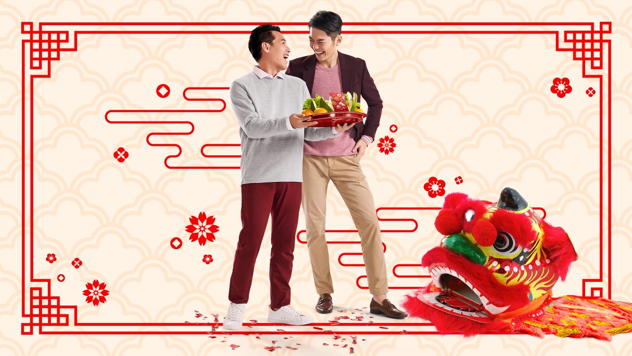 Two entrepreneurs celebrating lunar new year; image used for HSBC Malaysia Fusion New Year 2020 Programme page.