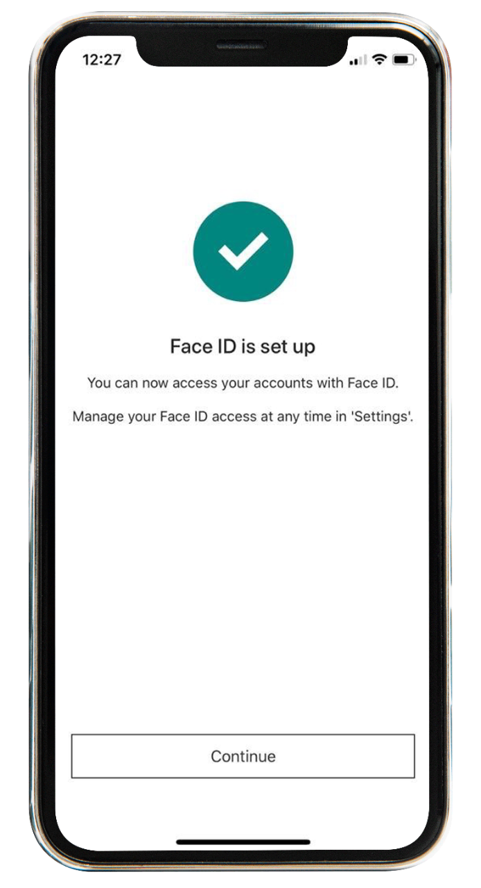 Face ID is set up screen