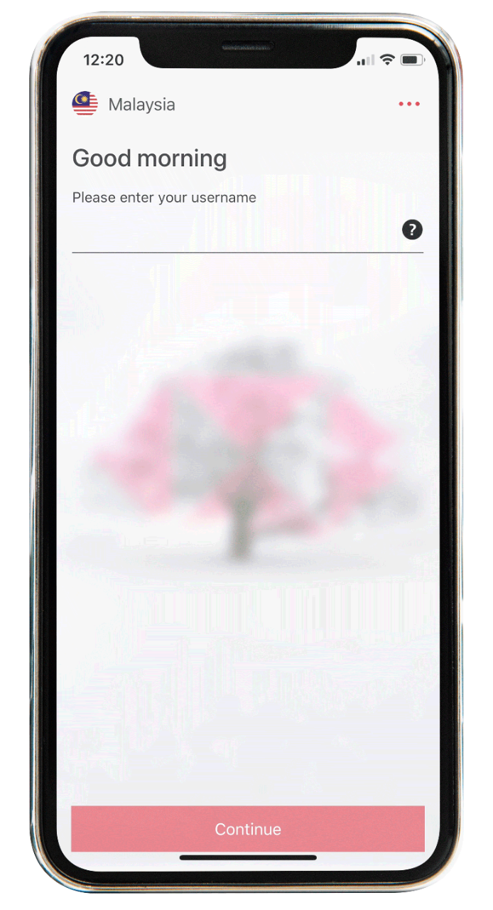 HSBC Malaysia Mobile Banking App log in screen