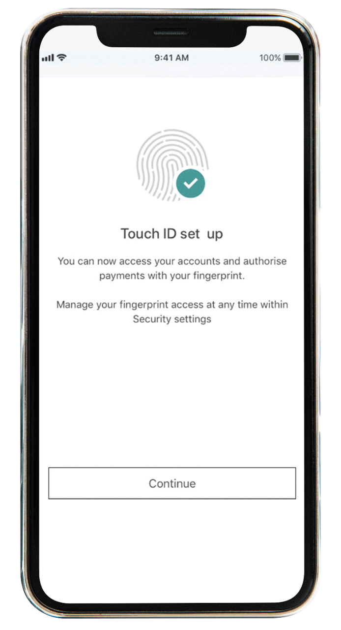 Touch ID now set up screen