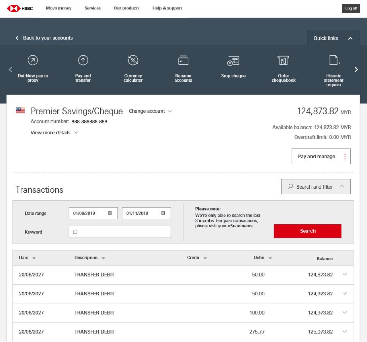 Standing payment втб. HSBC Bank. HSBC Internet Banking.