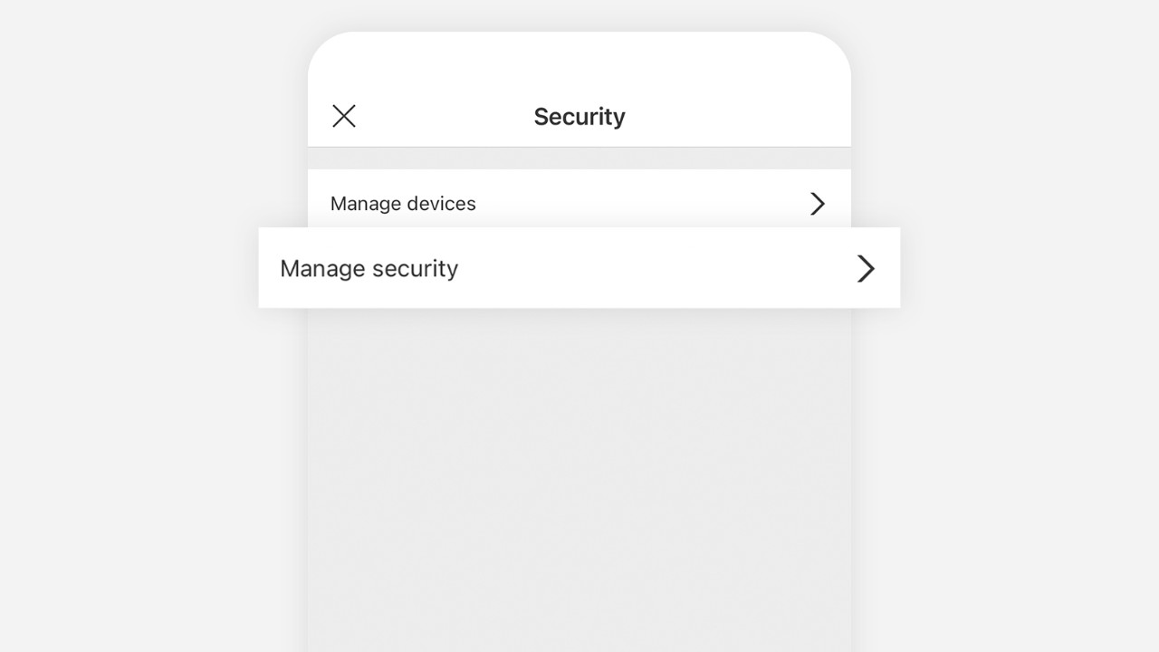 Manage security screen