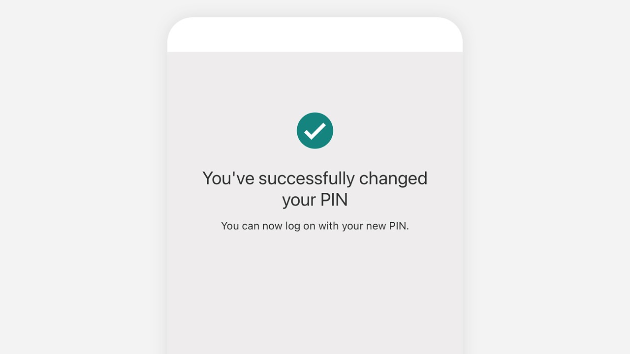 You've successfully changed your PIN screen