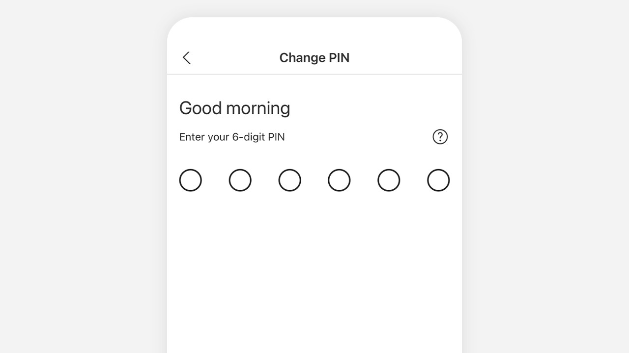 Create new 6-Digit PIN screen